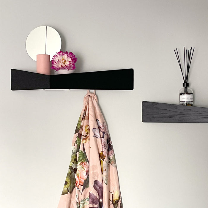 Wall-mounted bedside table: 2 pcs. - BESIDE - white with white drawer