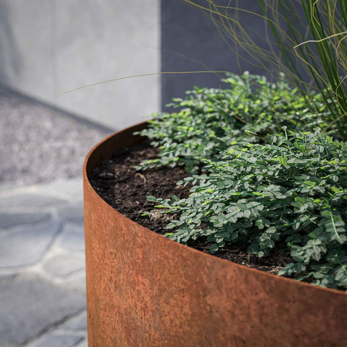 Højbed rundt, fremstillet i Corten stål