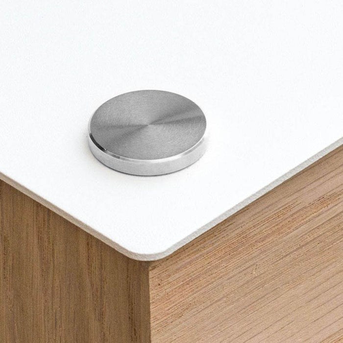 Wall-mounted bedside table: 1 pc. - BESIDE - white with oak drawer