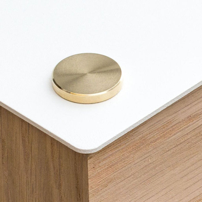 Wall-mounted bedside table: 1 pc. - BESIDE - white with oak drawer