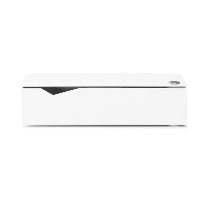 Wall-mounted bedside table: 1 pc. - BESIDE - white with white drawer