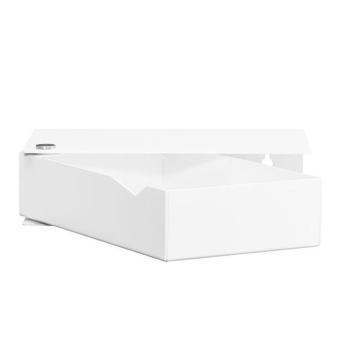 Wall-mounted bedside table: 2 pcs. - BESIDE - white with white drawer