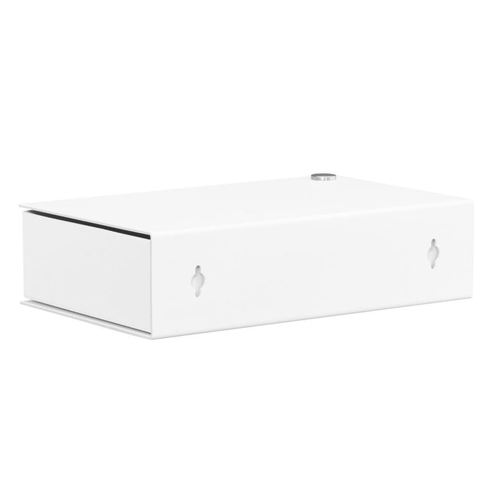 Wall-mounted bedside table: 1 pc. - BESIDE - white with white drawer
