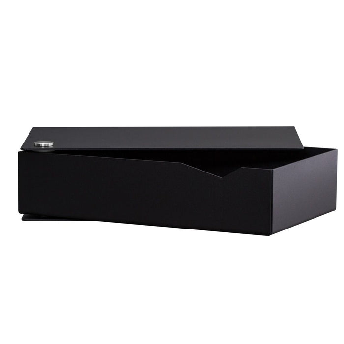 Wall-mounted bedside table: 1 pc. - BESIDE - black with black drawer
