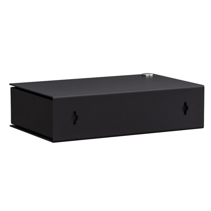 Wall-mounted bedside table: 1 pc. - BESIDE - black with black drawer