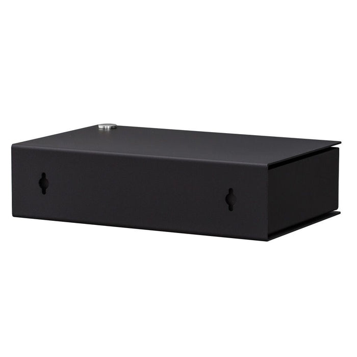 Wall-mounted bedside table: 2 pcs. - BESIDE - black with black drawer