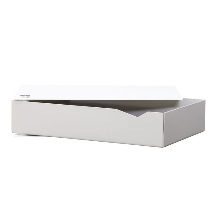 Wall-mounted bedside table: 2 pcs. - BESIDE - white with gray drawer