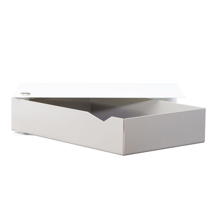 Wall-mounted bedside table: 2 pcs. - BESIDE - white with gray drawer