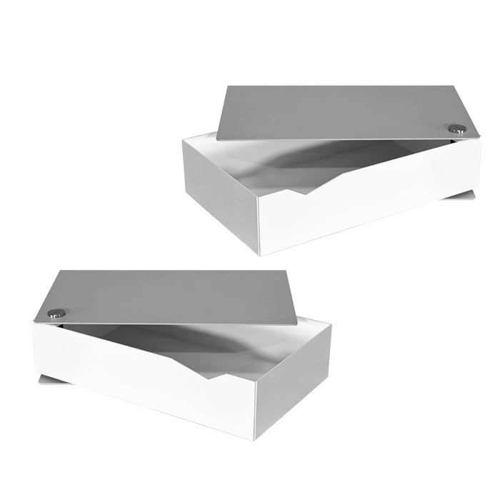 Wand-Nachttisch: 2 Stk. - BESIDE - schwarz mit Schublade aus Eichenholz
