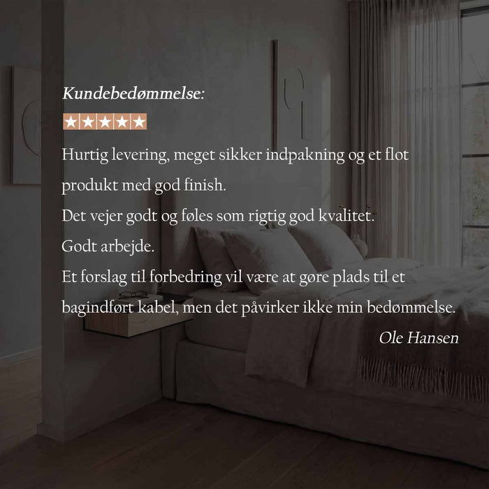 Wand-Nachttisch: 2 Stk. - BESIDE - weiß mit Schublade aus Eichenholz