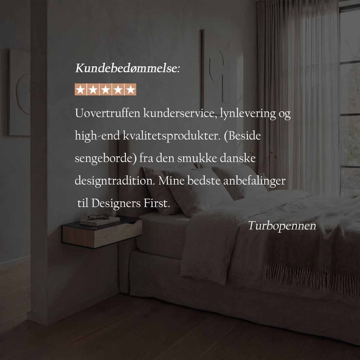 Wand-Nachttisch: 2 Stk. - BESIDE - weiß mit Schublade aus Eichenholz