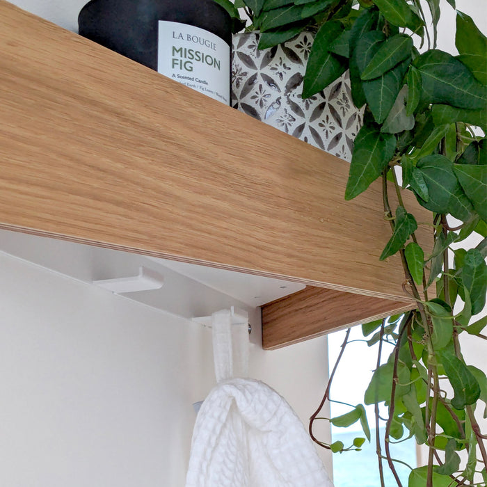 Wall-mounted bedside table: 2 pcs. - BESIDE - white with white drawer