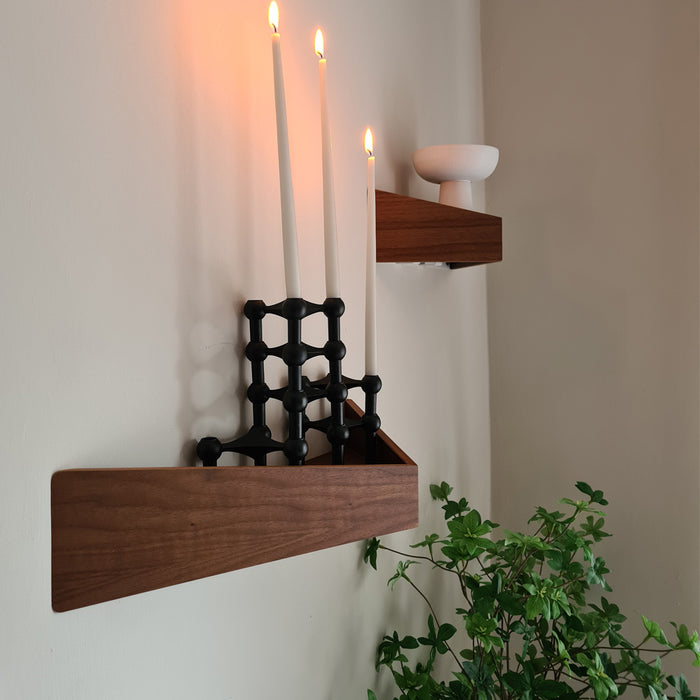 Wand-Nachttisch: 2 Stk. - BESIDE - weiß mit weißer Schublade